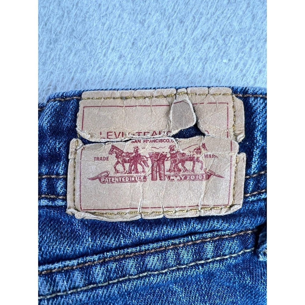 Levis 518 Superlow Bootcut Jeans Juniors 1S Blue Wash Low Rise Stretch Denim - Picture 3 of 15